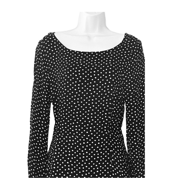 Anthropologie Agatha Midi Dress in Black & White Polka Dot with Open Back. Sz 8. - Picture 8 of 12